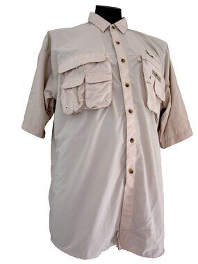 Hook&Tackle Outfitters Shirt Sz Lg Fly Fishing  Vented Kahki ck measurements